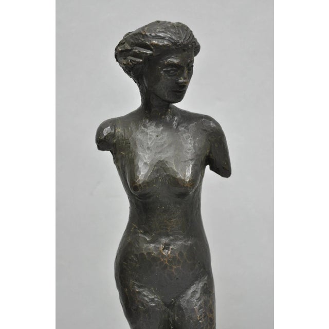 Vintage Mid Century Modern Bronze Nude Woman Sculpture Figure Signed "A Risi" For Sale In Philadelphia - Image 6 of 18