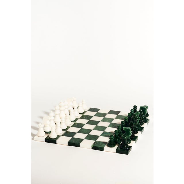 Skilled artisans carved this luxury chess set from Italian Alabaster, a natural stone native to Volterra, Italy. Each...