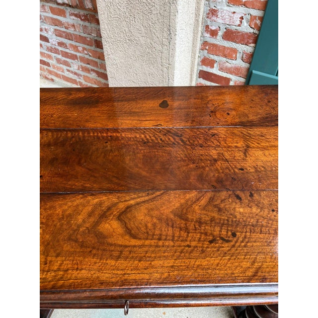 Brown Antique English Barley Twist Writing Table Library Desk Jacobean Walnut C1880 For Sale - Image 8 of 18