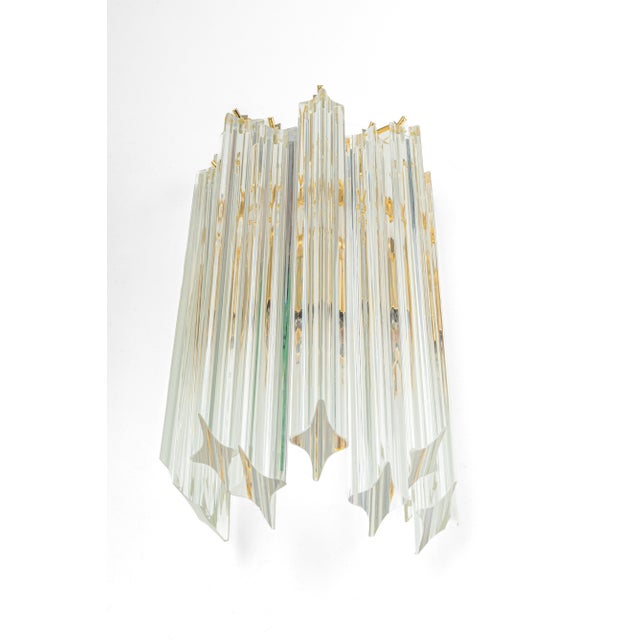 Crystal Glass Wall Lights in the style of Venini Italy, 1980s For Sale - Image 9 of 15