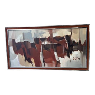 1970s Modern Abstract Palette Knife Oil Painting, Framed For Sale