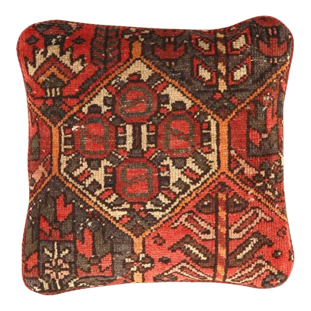 Pasargad Vintage Hand Knotted Farahan Rug Pillow For Sale