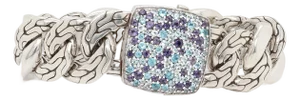 John Hardy Sterling Silver & Multi-Gemstone Lava Fire Curb Link Bracelet