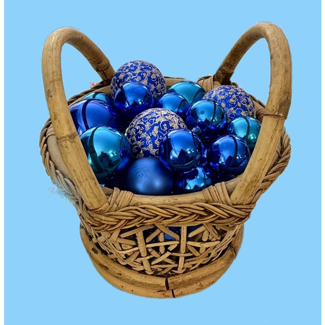 Vintage Handmade Bamboo & Rattan Grapevine Basket For Sale - Image 11 of 11