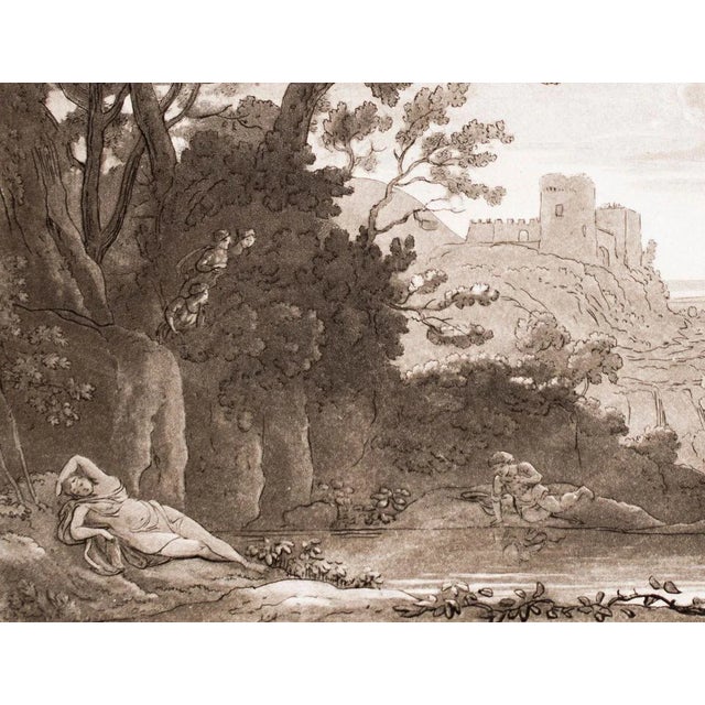 Beautiful Artist’s Proof, representing the myth of Narcissius and the nymph Eco, draw by ''the Metamorphosis'' by Publio...