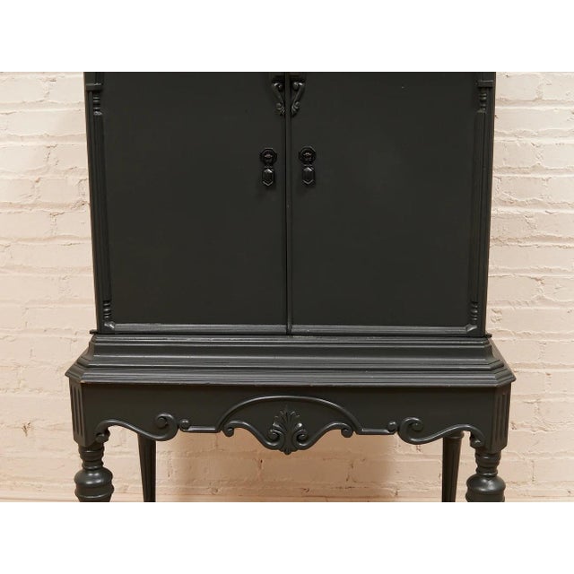 Dark Green Antique Bar Hutch For Sale - Image 4 of 12