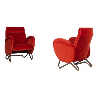 Vintage Lounge Chairs by Carlo Mollino, 1950s, Set of 2 For Sale