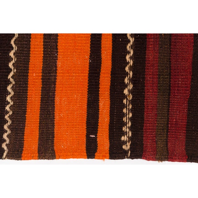 Mid 20th Century Bold Orange & Madder Red Flatweave Rug For Sale - Image 10 of 14