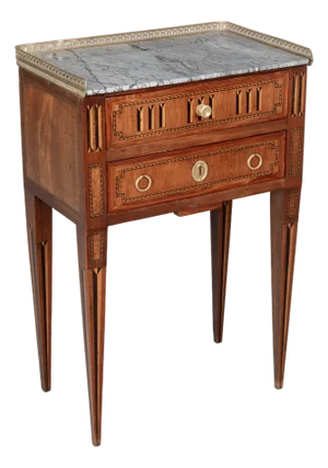 19th Century Louis XVI Style Marble Top Side Table
