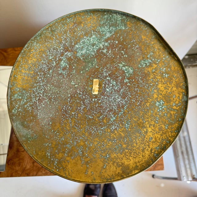 Traditional Hammered Copper Banded Brass Planter or Wastebasket For Sale In Columbia, SC - Image 6 of 12