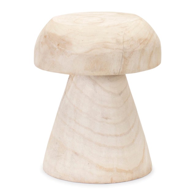 Transform your indoor space with this charming Wood Mushroom Stool. Standing at 12.5" tall, this unique garden accent...