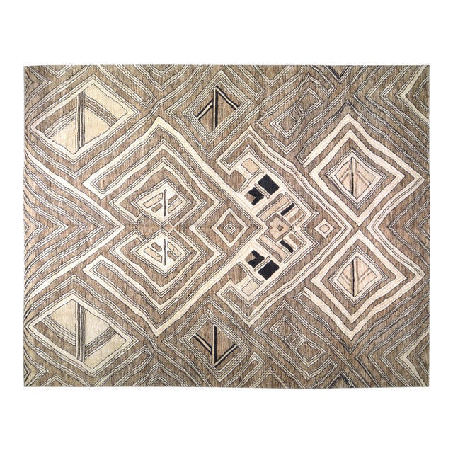 Moroccan Sheba Hand Knotted Wool Rug, 11'9''x14'9'' For Sale