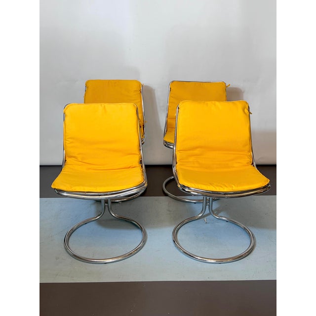 Silver Vintage Space Age Dinner Table and Chairs in the style of Gastone Rinaldi, 1960s, Set of 5 For Sale - Image 8 of 15