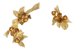 Earrings in 18K Gold and Citrine, Set of 2