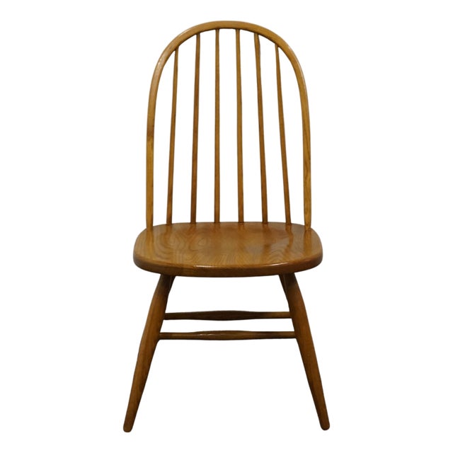 S Bent Brothers Solid Oak Early American Rustic Bow Back Windsor Dining Side Chair 485 1183 111 For Sale