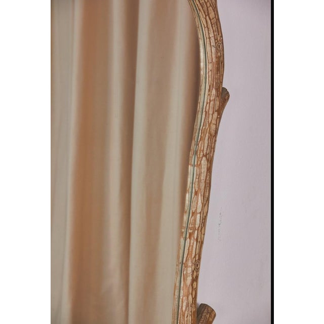 Wood Vintage Wall Mirror in Brutalist Log Finish, 1970s For Sale - Image 7 of 12