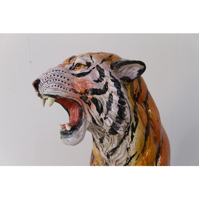 Large Italian Ceramic Tiger, 1970s For Sale - Image 13 of 18