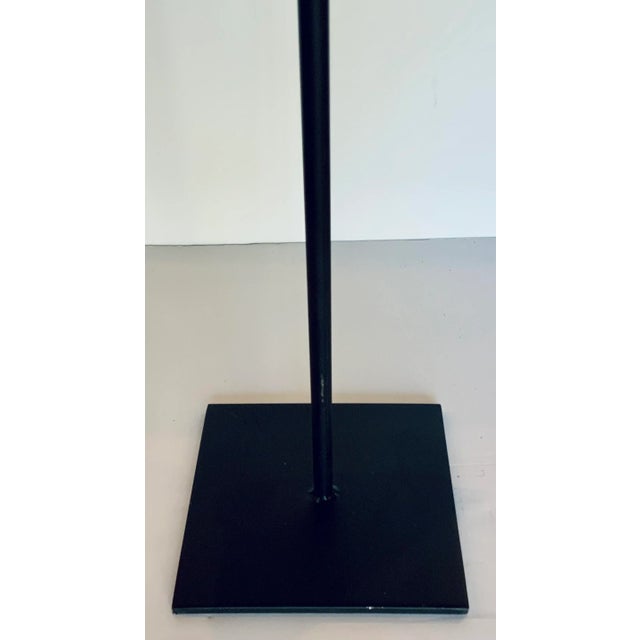 Stylish Industrial Modern Red Abstract Mask on Stand Sculpture, showroom floor sample