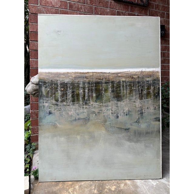 Abstract Vintage Atmospheric Abstract Landscape by Texas Artist Walter McCown For Sale - Image 3 of 11