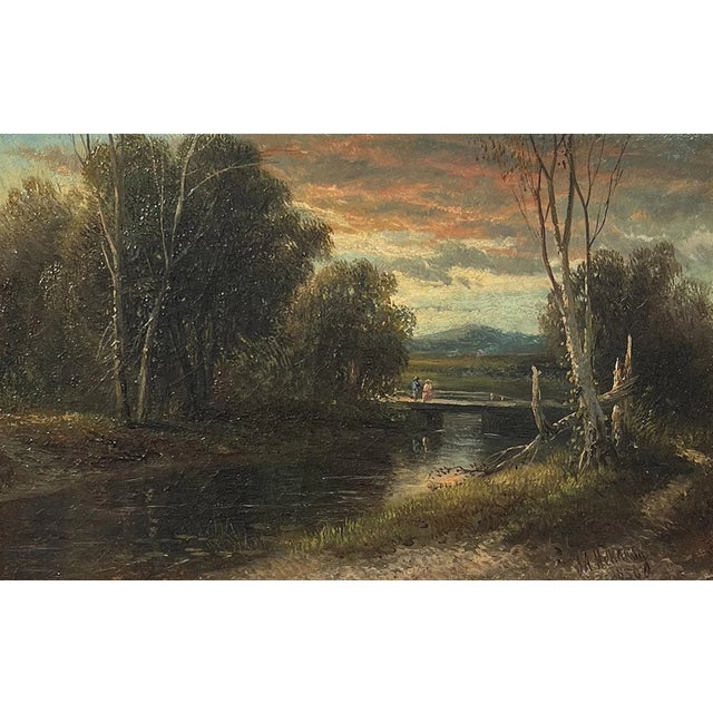 The White Mountains, Sunset Sky, 1850 by Hudson River School artist Joseph Antonio Hekking (1830-1903) is oil on canvas...