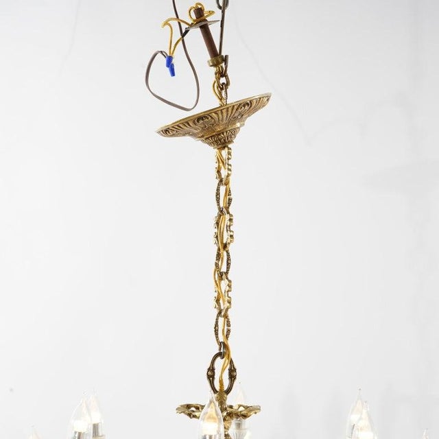 Bronze Antique French Empire Style Ebonized Bronze 12 Light Chandelier C1930 For Sale - Image 8 of 18