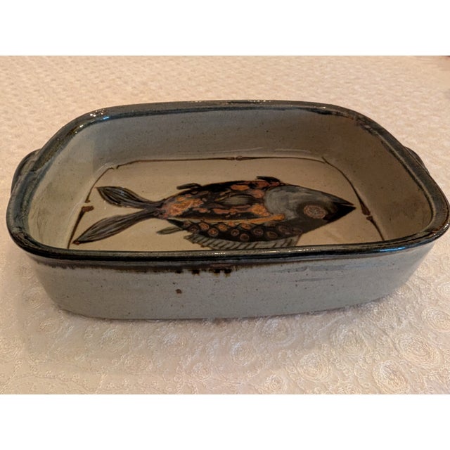 Pottery Serving Dish, Fish Motif South Africa For Sale - Image 4 of 11