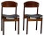 Set of Dining Chairs in Teak, Mahogany and Faux Leather, Italty, 1960s For Sale