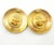 1990s 1990s Chanel Vintage Gold Plated CC White Disc Clip on Earrings, A Pair For Sale - Image 5 of 5
