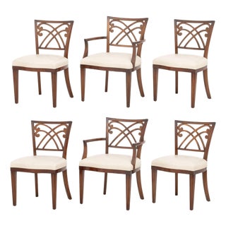 Set of Six Regency Style Mahogany Arm Chairs For Sale