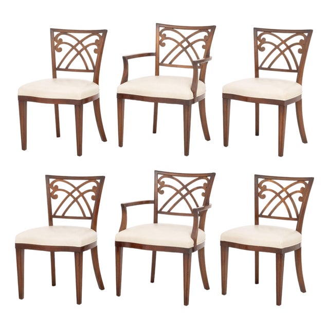Set of Six Regency Style Mahogany Arm Chairs For Sale
