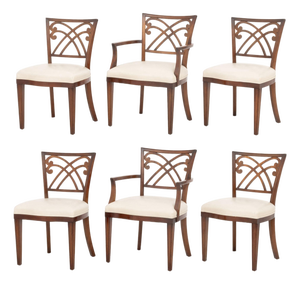 Set of Six Regency Style Mahogany Arm Chairs