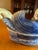 Beautiful Blue & White Porcelain Duck Serving Bowl Dish with Lid. 8” long, 6.35” high, 4.25” wide