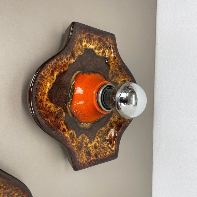 Fat Lava Ceramic Wall Lights from Hustadt Leuchten, Germany, 1970s, Set of 2 For Sale - Image 9 of 18