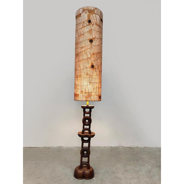 Vintage Danish Wooden Floor Lamp, 1970 For Sale - Image 3 of 7
