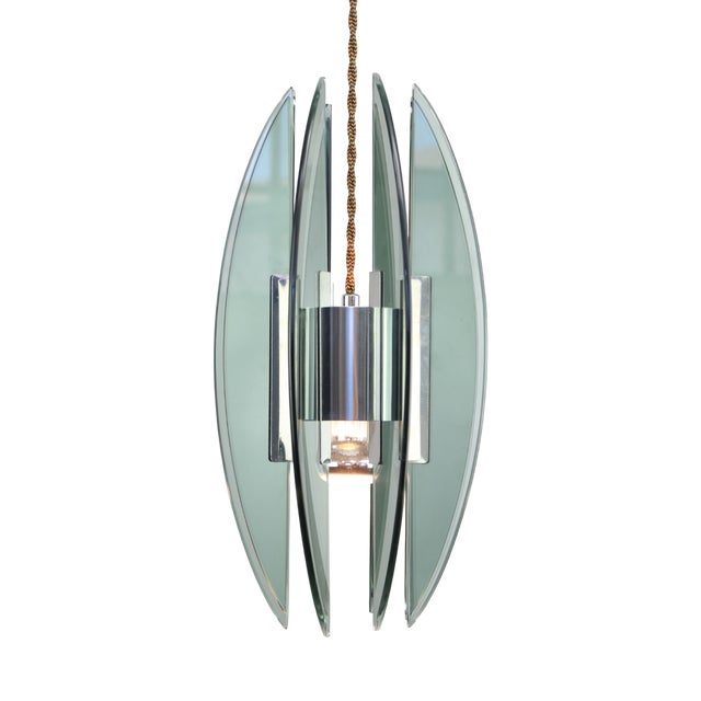 Italian Space Age Acrylic Glass Pendant Lamp, 1970s For Sale