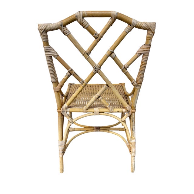 Vintage 5-Piece Bamboo Glass Dining Table & Chairs For Sale - Image 11 of 14