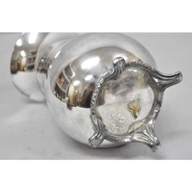 Vintage Wm Rogers Victorian Silver Plated Bulbous Footed Ice Lip Water Pitcher For Sale - Image 11 of 13