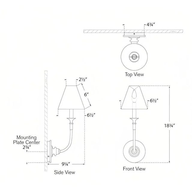 Transitional Thomas O'Brien for Visual Comfort Signature Piaf Single Sconce in Plaster White with Linen Shade For Sale - Image 3 of 3
