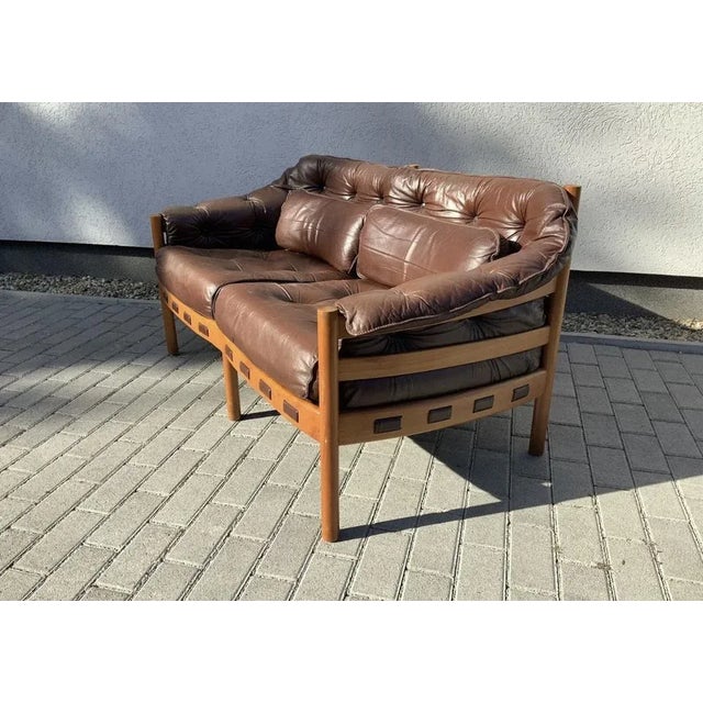 Arne Norell Mid-Century Coja Sofa in Leather by Arne Norell, Sweden For Sale - Image 4 of 12