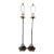 Pair Mid-Century Ebonized Metal Minimalist Pair Lamps For Sale