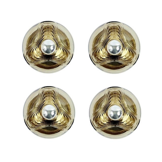 Glass Wave Futura Wall Lamps by Koch & Lowy for Peill & Putzler, Germany, 1970s For Sale - Image 12 of 12