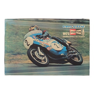 Signed European Formula 750 Champion Poster of Barry Sheene, 1973 For Sale