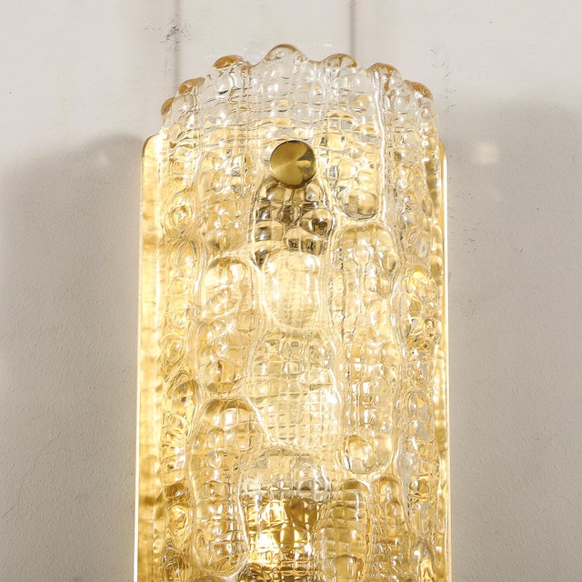 Pair of Mid-Century Mottled Honey Glass Sconces by Carl Fagerlund for Orrefors For Sale - Image 11 of 12