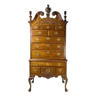 Late 20th Century Councill Craftsmen Chippendale Style Mahogany Highboy For Sale