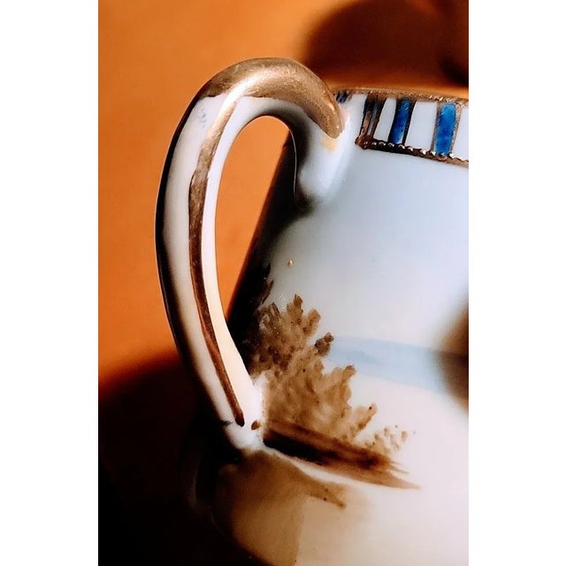 Vintage Handpainted Creamer & Sugar Set Japan For Sale - Image 9 of 14