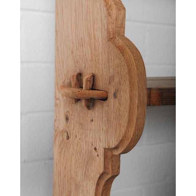 19th Century 19th Century French Provincial Oak Dresser With Plate Rack and Brass Hooks For Sale - Image 5 of 11