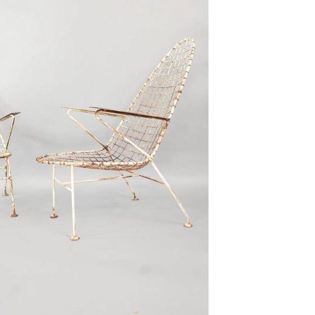 Mid-Century Modern Italian Mid-Century Space Age High-Back Wire Lounge Chairs, Set of 4 For Sale - Image 3 of 17