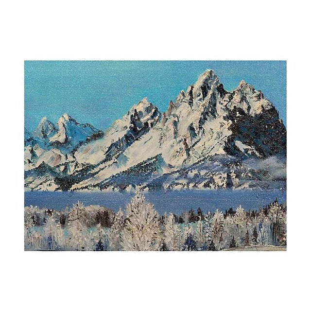 Realism Grand Tetons Winter Mountain Landscape For Sale - Image 3 of 5