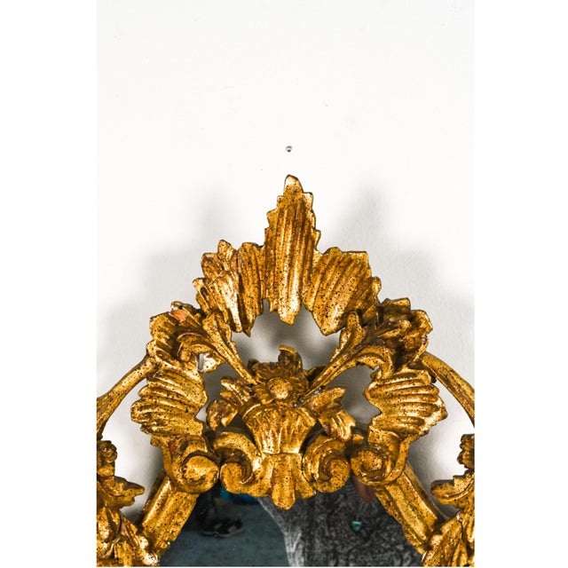 Vintage Carved Rococò Style Gilt Wall Mirror—A Pair For Sale In New York - Image 6 of 18