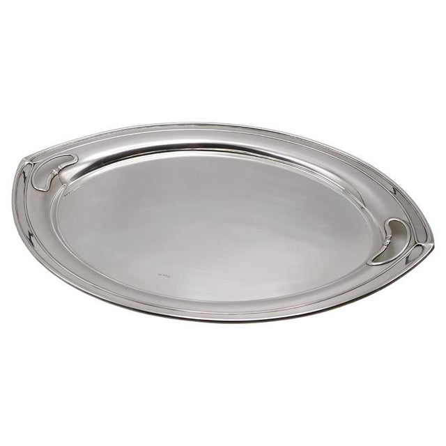 Late 19th Century Art Nouveau Period Sterling Silver Tray England 1893 For Sale - Image 5 of 18